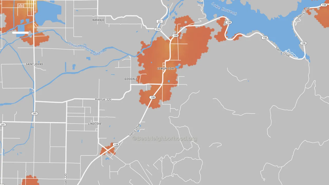 Bike Grade map of 93244, CA
