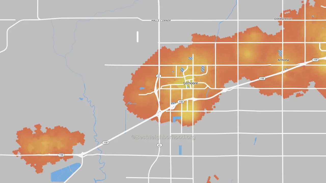 Bike Grade map of 93245, CA