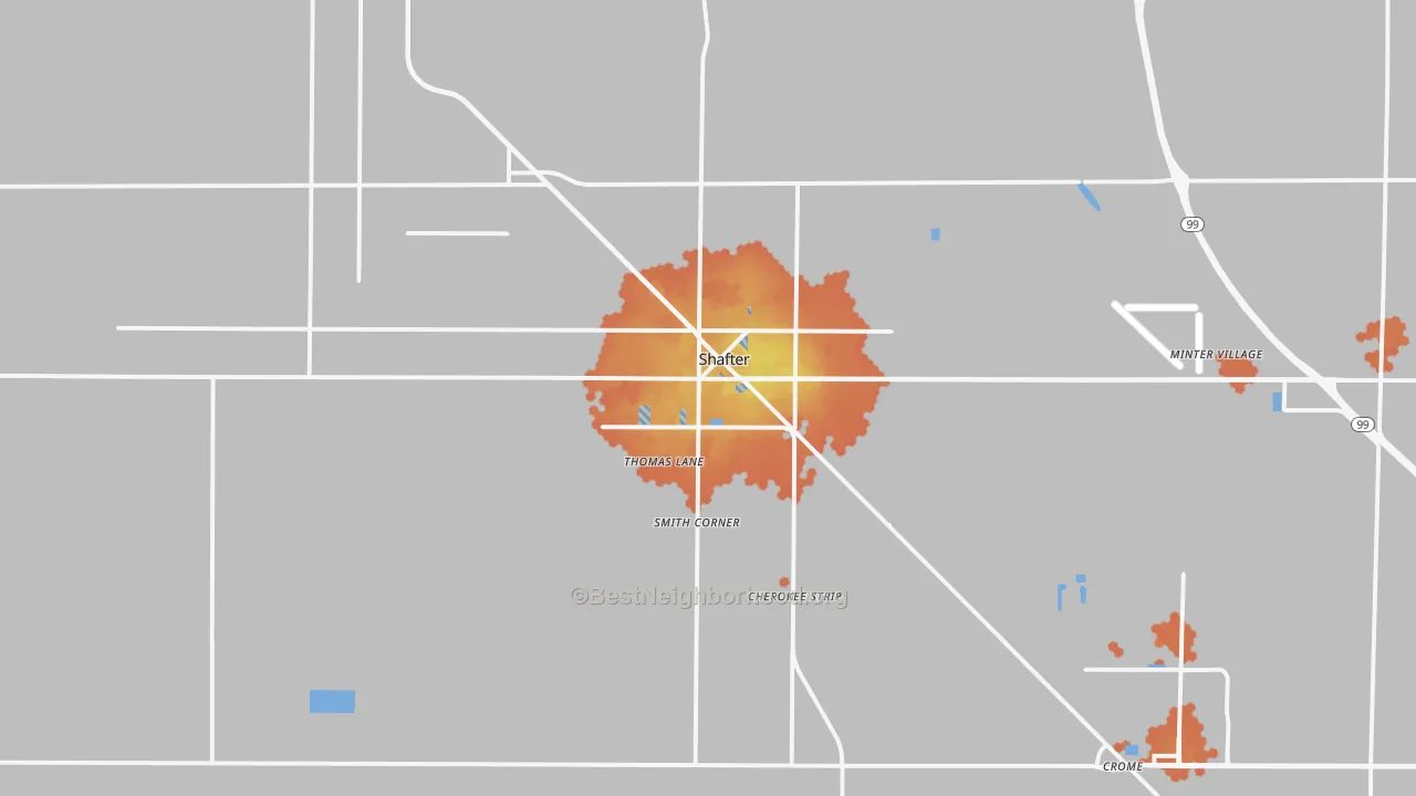 Bike Grade map of 93263, CA