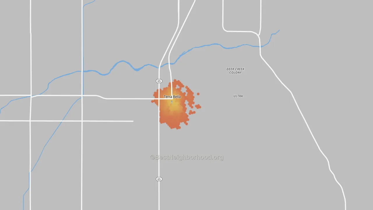 Bike Grade map of 93270, CA