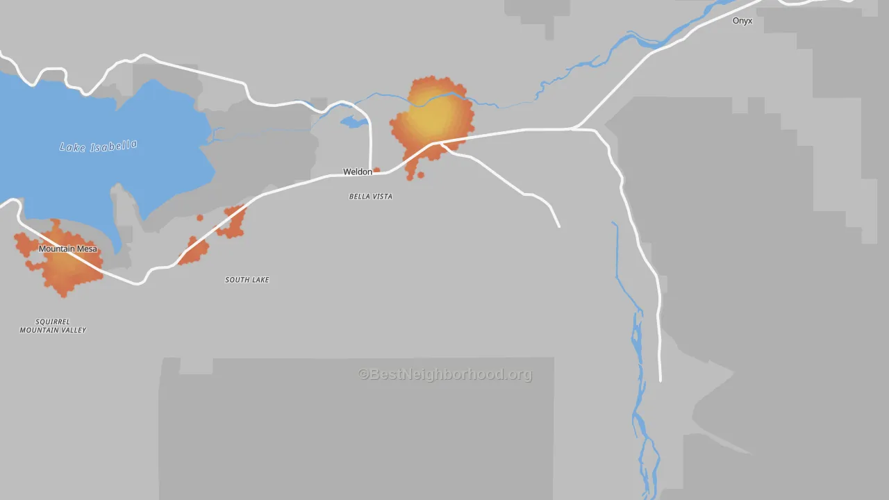 Bike Grade map of 93283, CA
