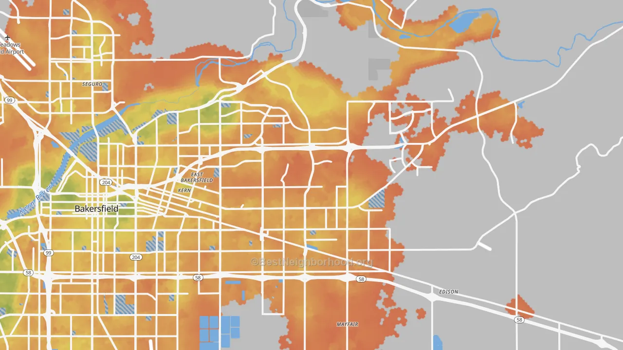 Bike Grade map of 93306, CA