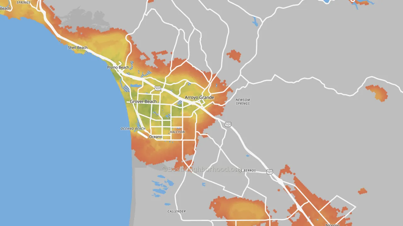 Bike Grade map of 93420, CA