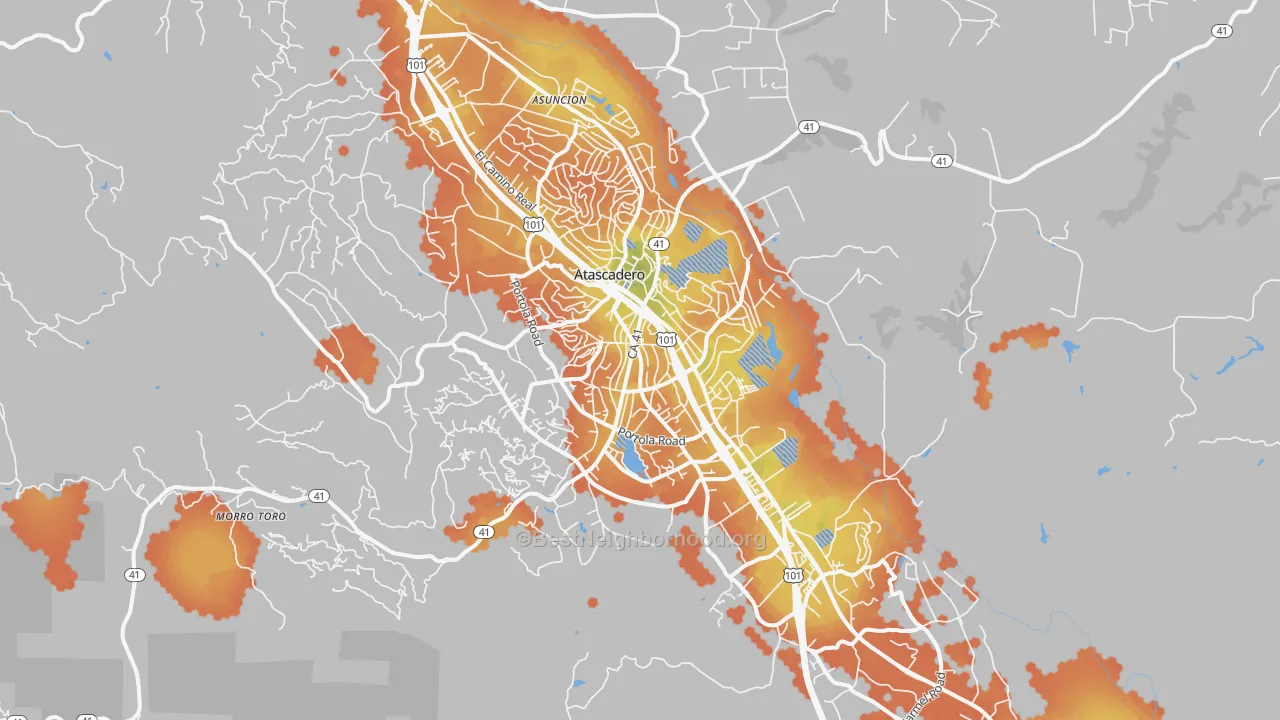 Bike Grade map of 93422, CA