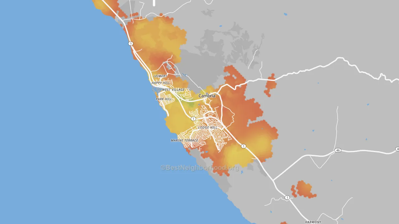Bike Grade map of 93428, CA