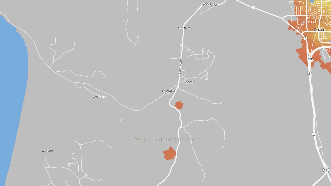 Bike Grade map of 93429, CA