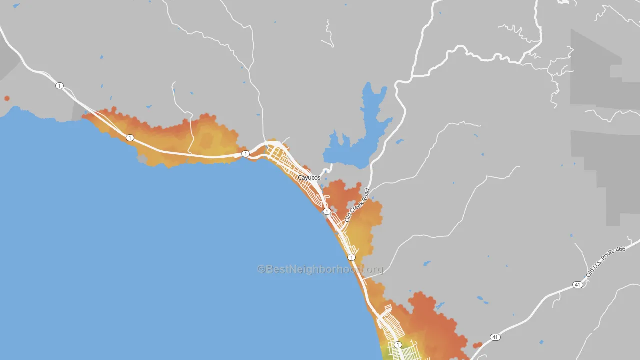 Bike Grade map of 93430, CA