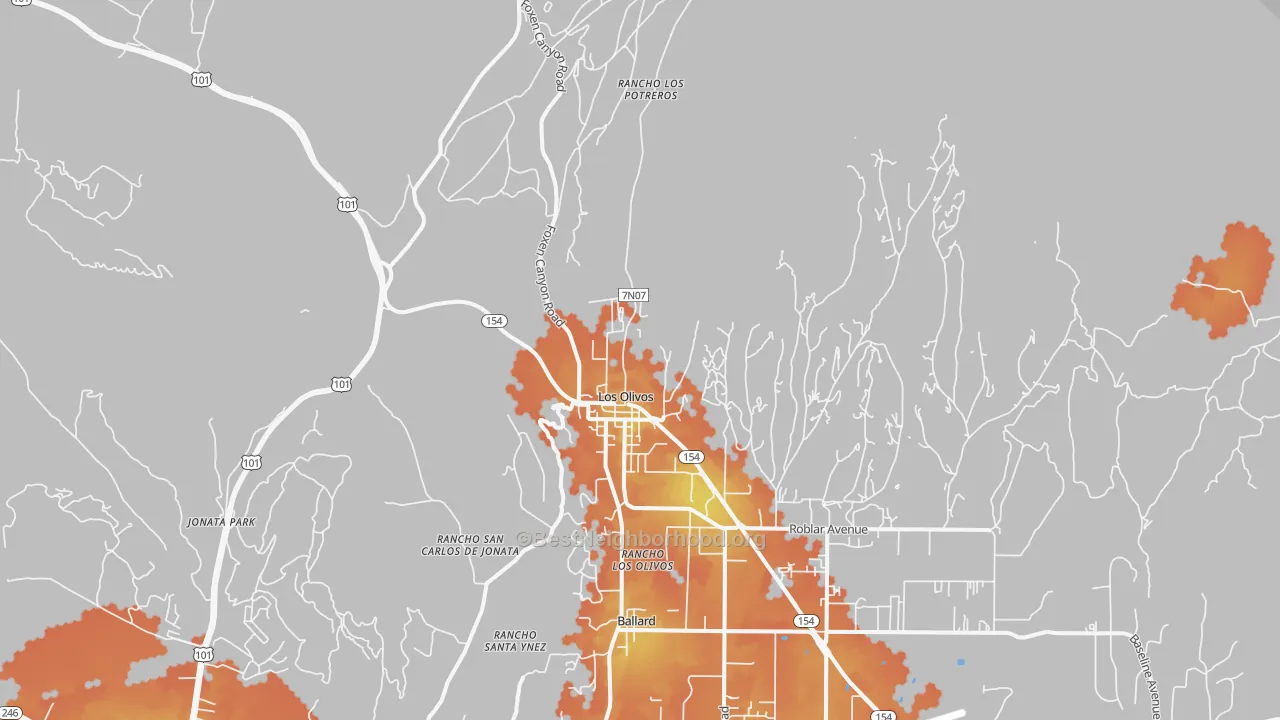 Bike Grade map of 93441, CA