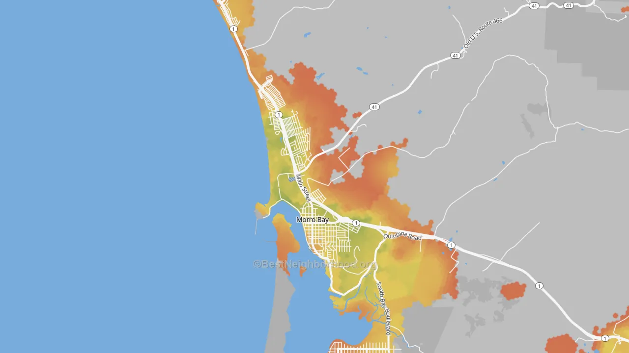 Bike Grade map of 93442, CA