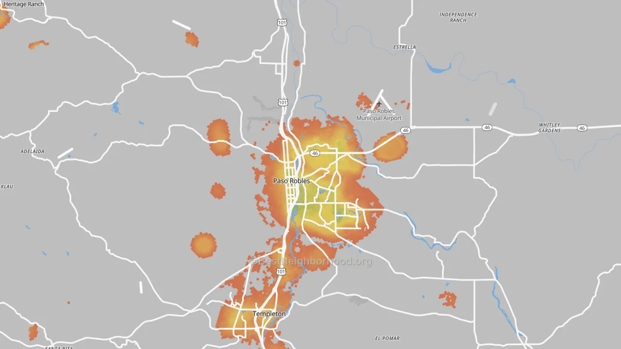 Bike Grade map of 93446, CA