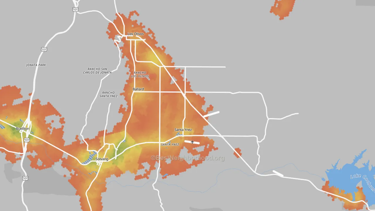 Bike Grade map of 93460, CA