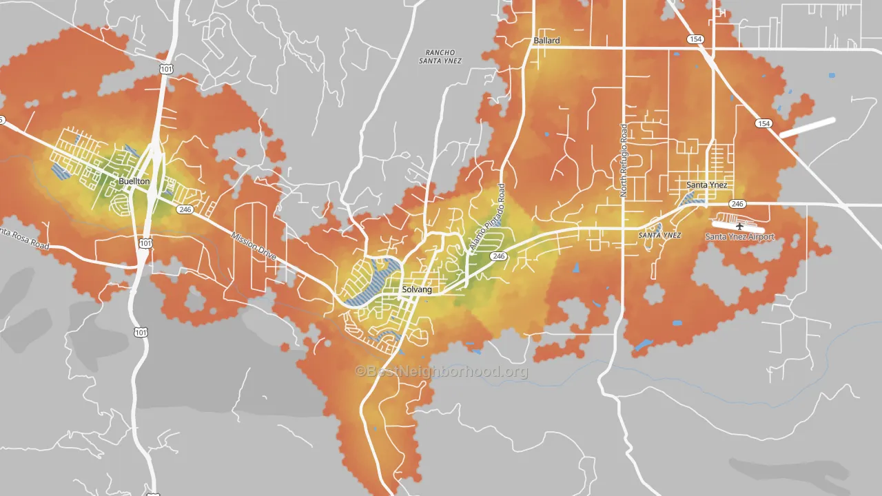 Bike Grade map of 93463, CA