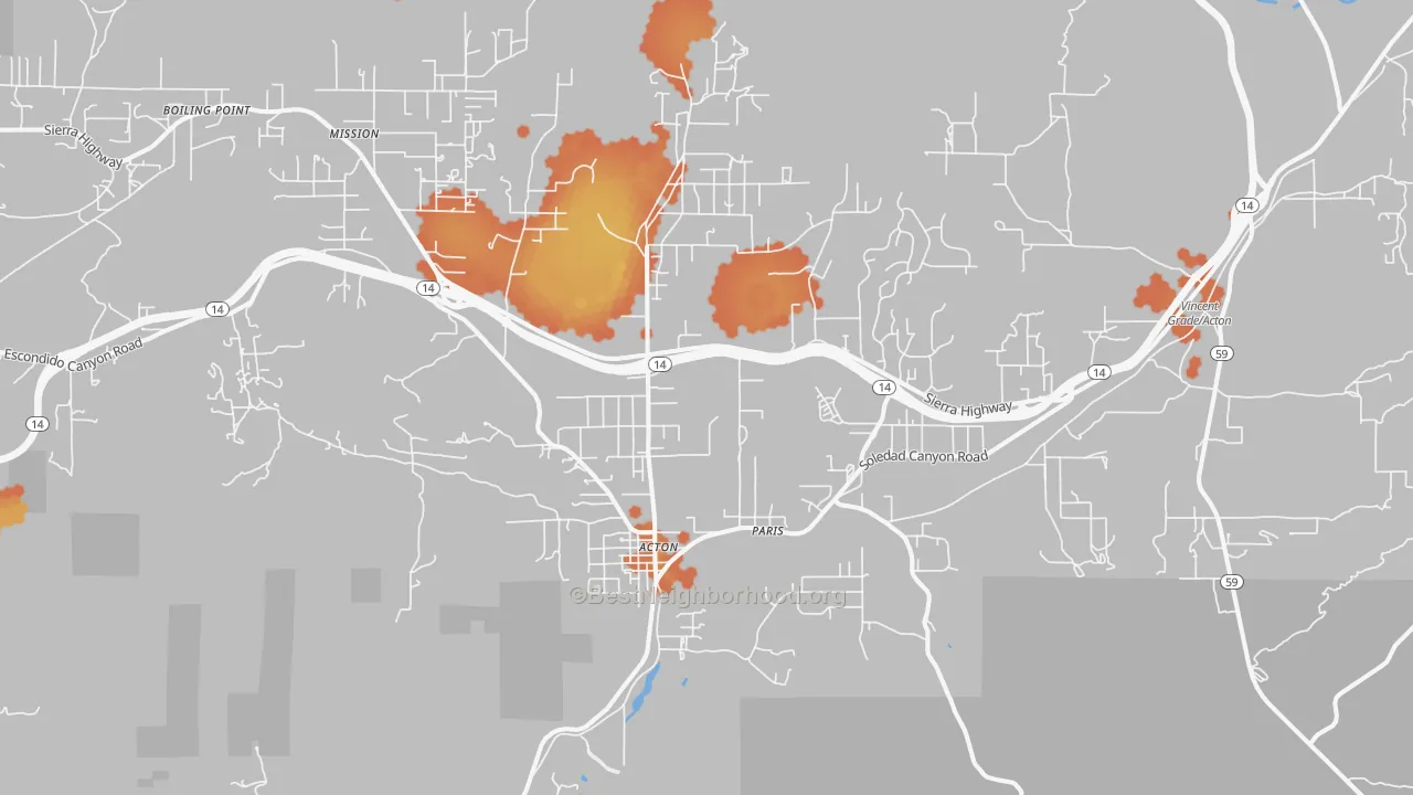 Bike Grade map of 93510, CA