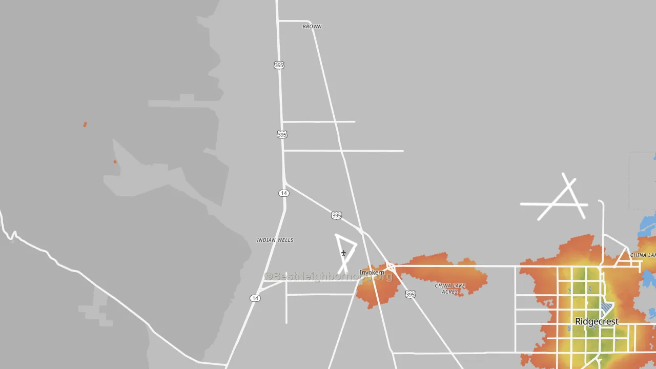 Bike Grade map of 93527, CA