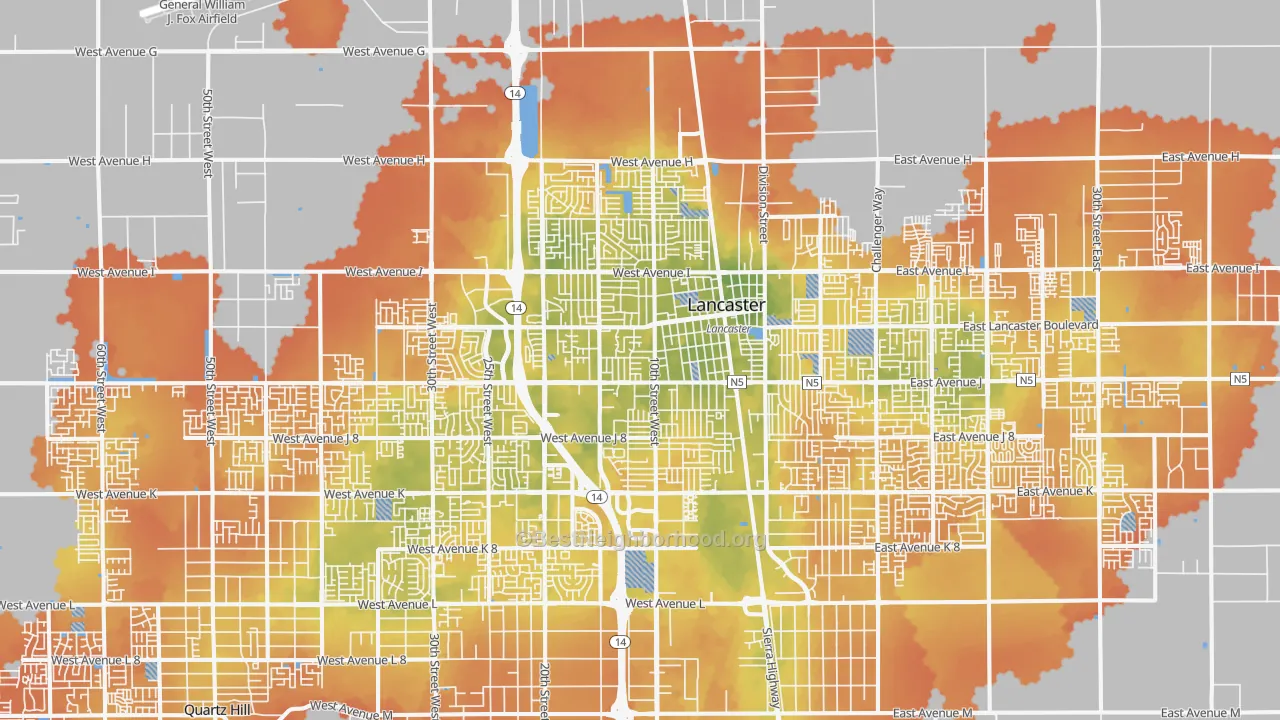 Bike Grade map of 93534, CA