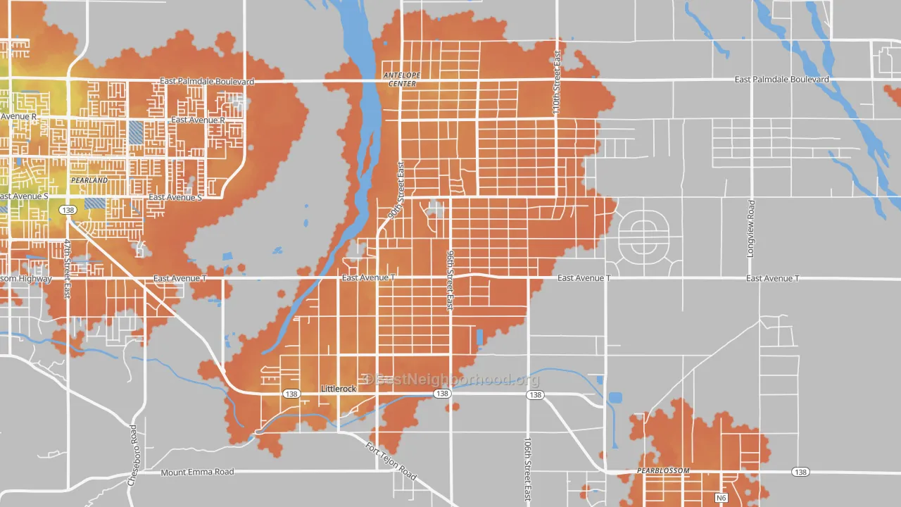Bike Grade map of 93543, CA