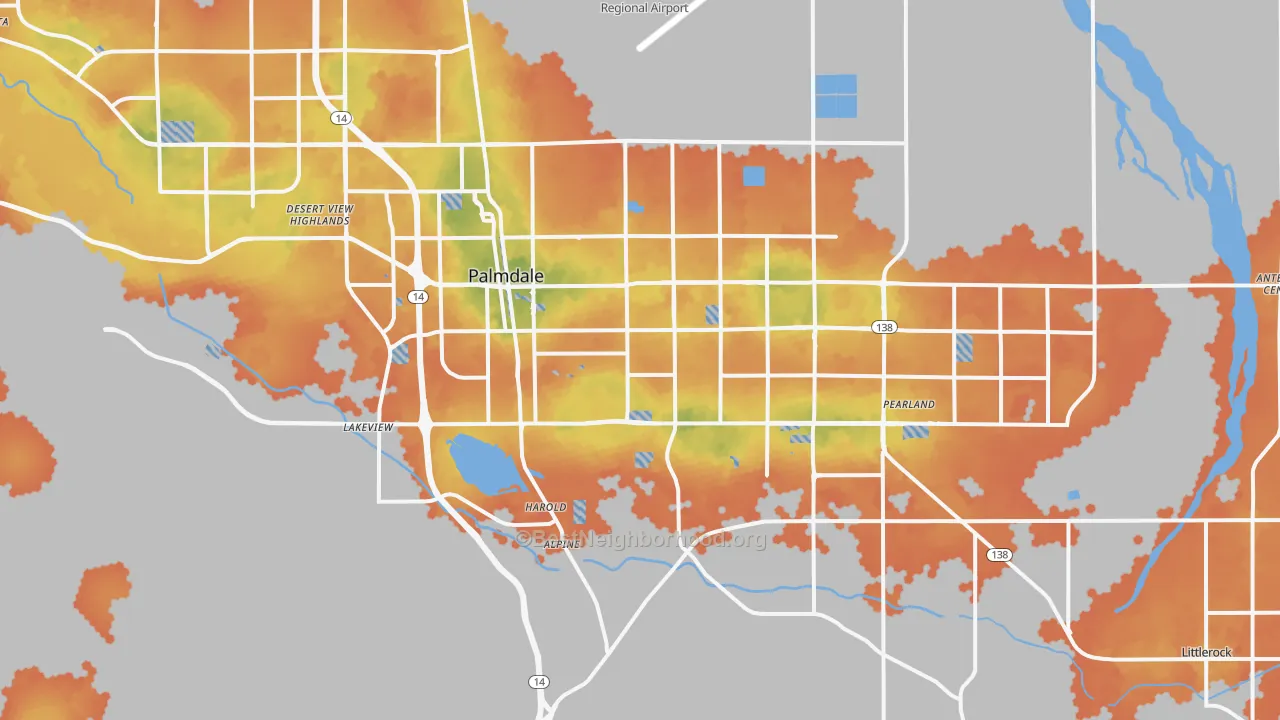 Bike Grade map of 93550, CA
