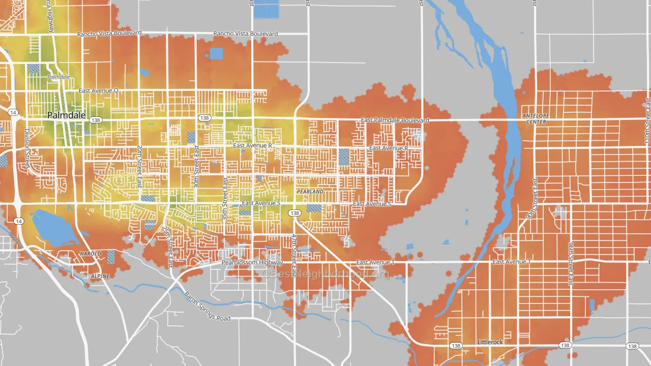 Bike Grade map of 93552, CA