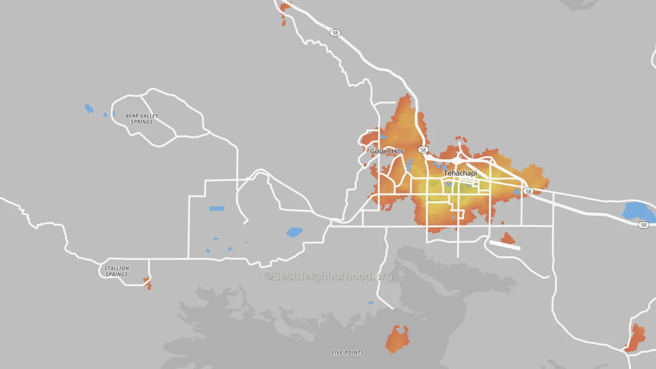 Bike Grade map of 93561, CA