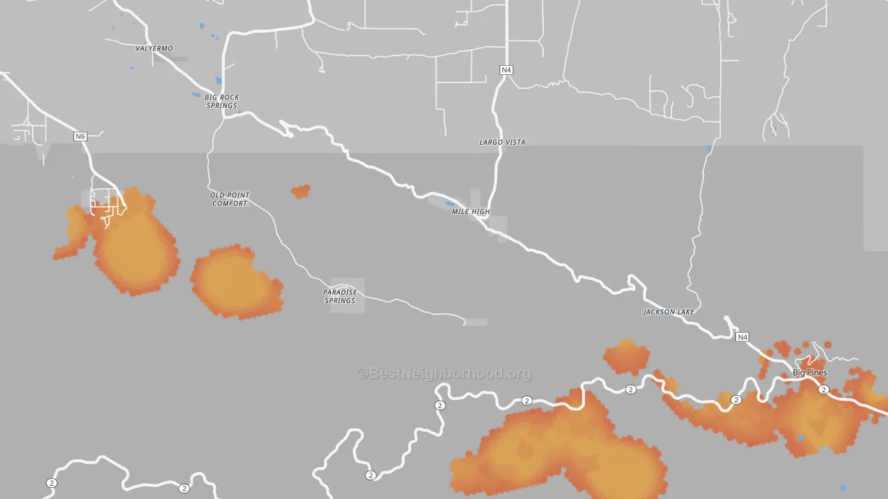 Bike Grade map of 93563, CA
