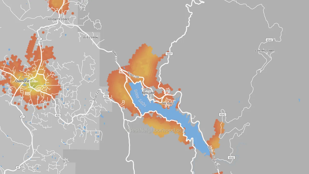 Bike Grade map of 93604, CA