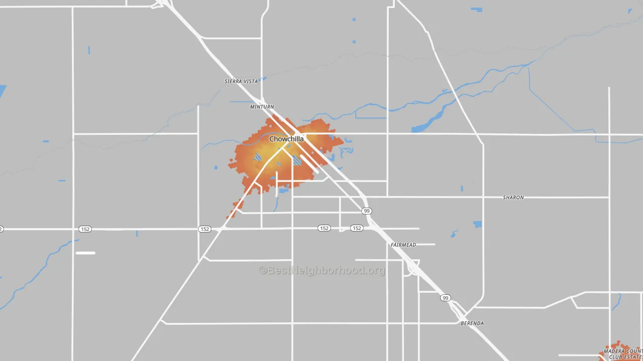 Bike Grade map of 93610, CA