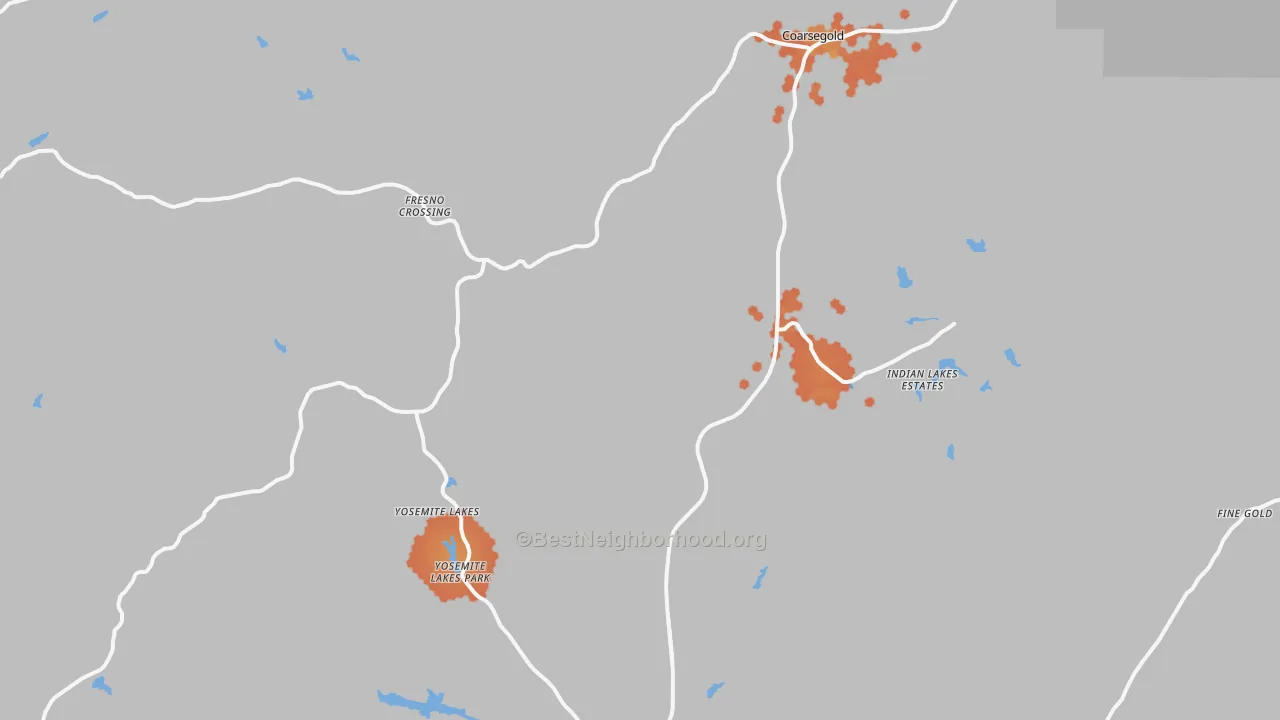 Bike Grade map of 93614, CA