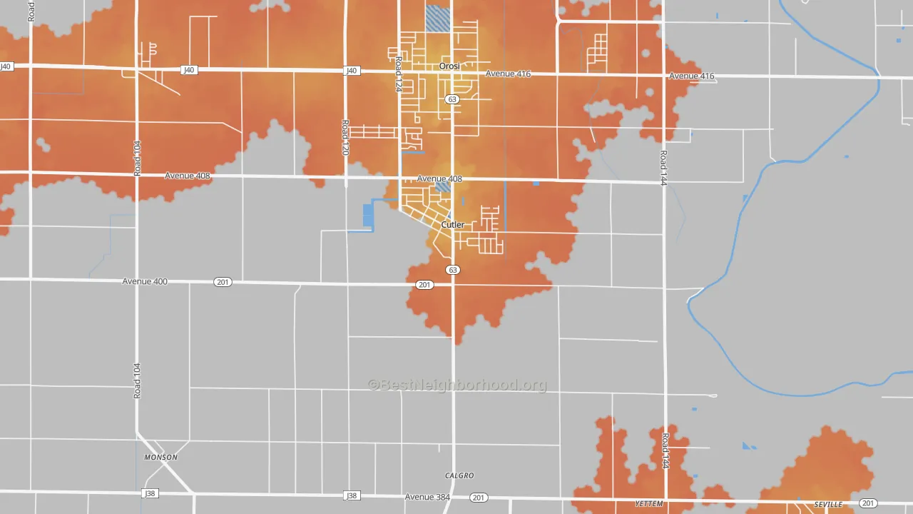 Bike Grade map of 93615, CA