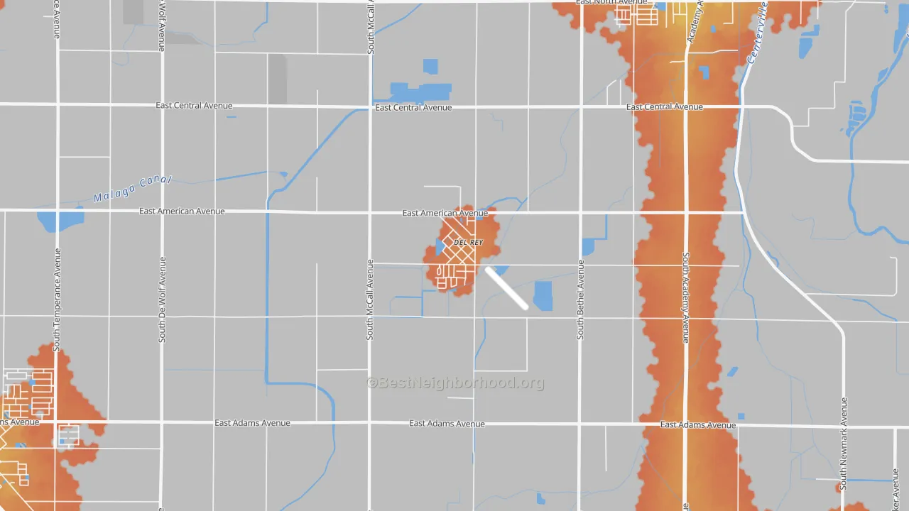 Bike Grade map of 93616, CA