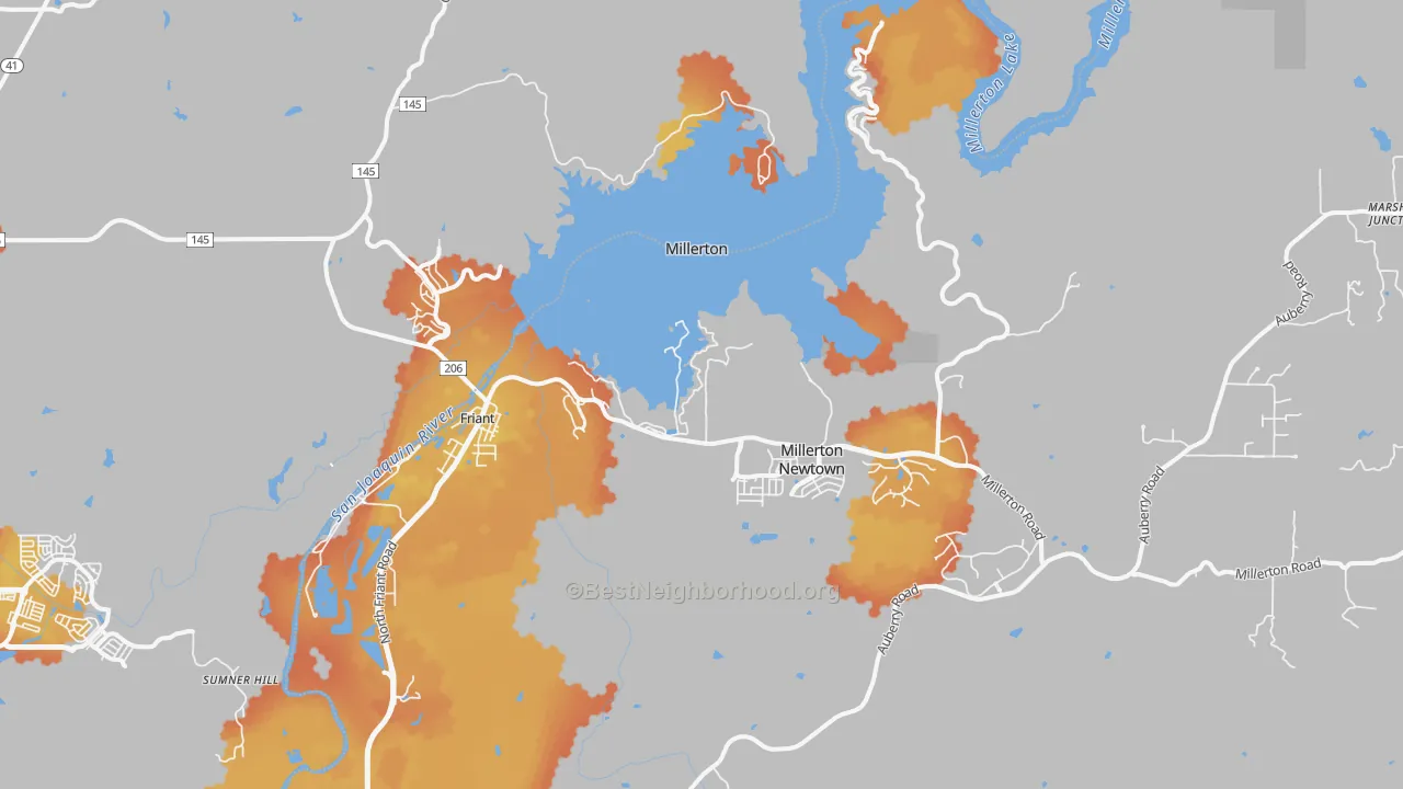 Bike Grade map of 93626, CA