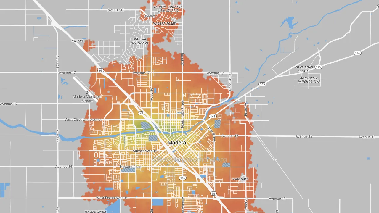 Bike Grade map of 93638, CA