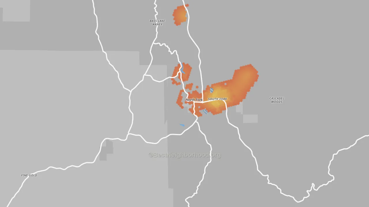 Bike Grade map of 93643, CA