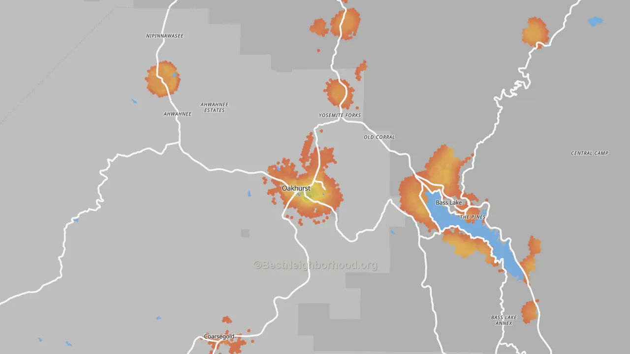 Bike Grade map of 93644, CA