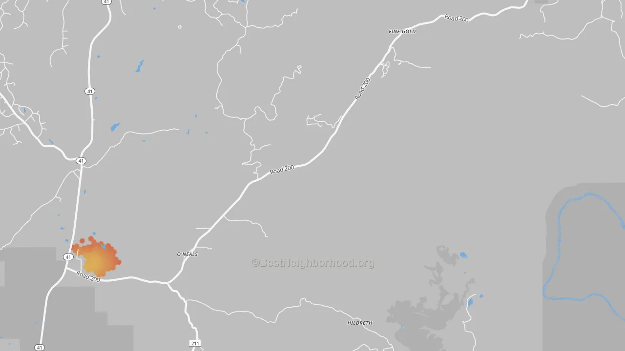 Bike Grade map of 93645, CA
