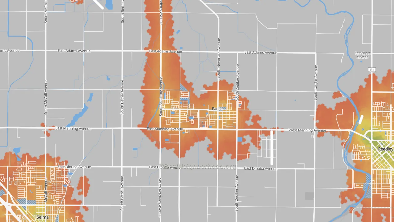 Bike Grade map of 93648, CA