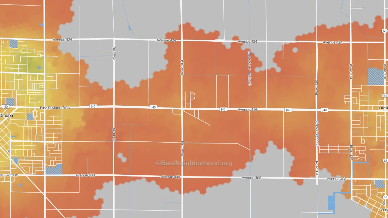 Bike Grade map of 93666, CA
