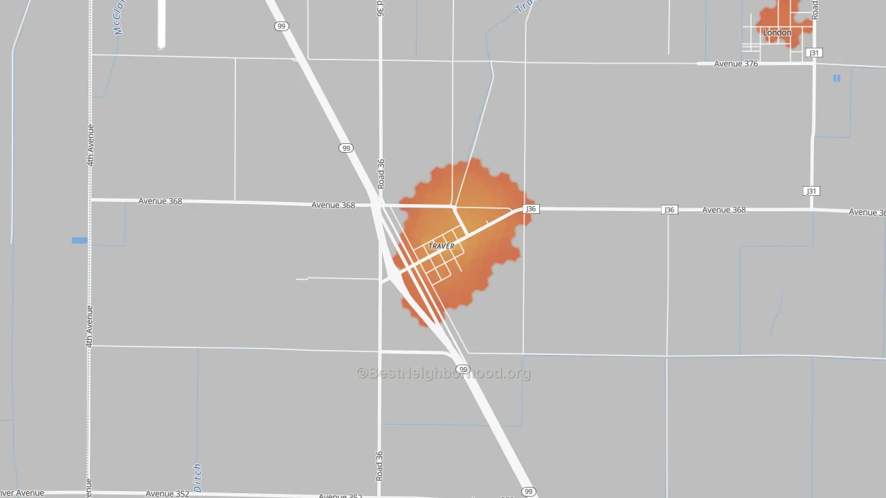 Bike Grade map of 93673, CA