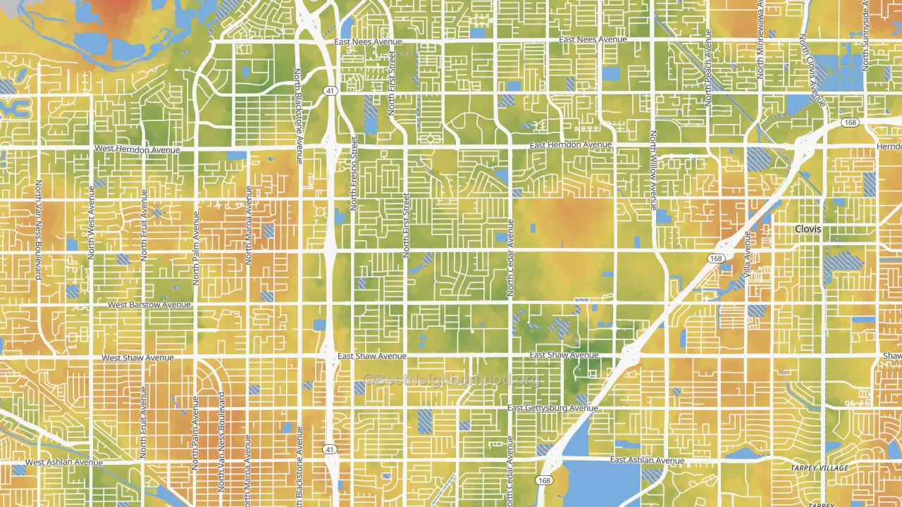 Bike Grade map of 93710, CA