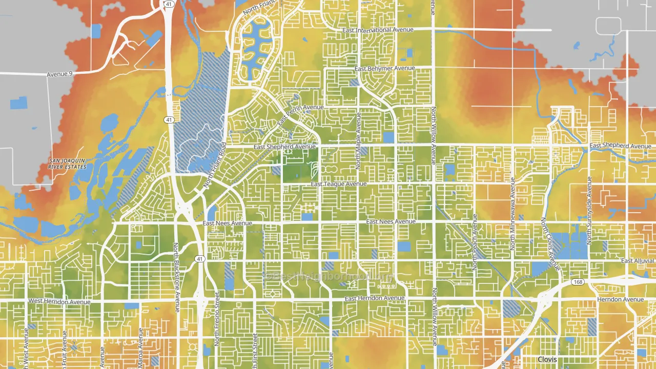 Bike Grade map of 93720, CA