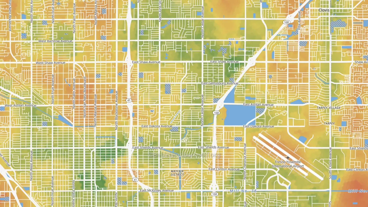 Bike Grade map of 93726, CA