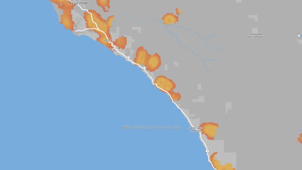 Bike Grade map of 93920, CA
