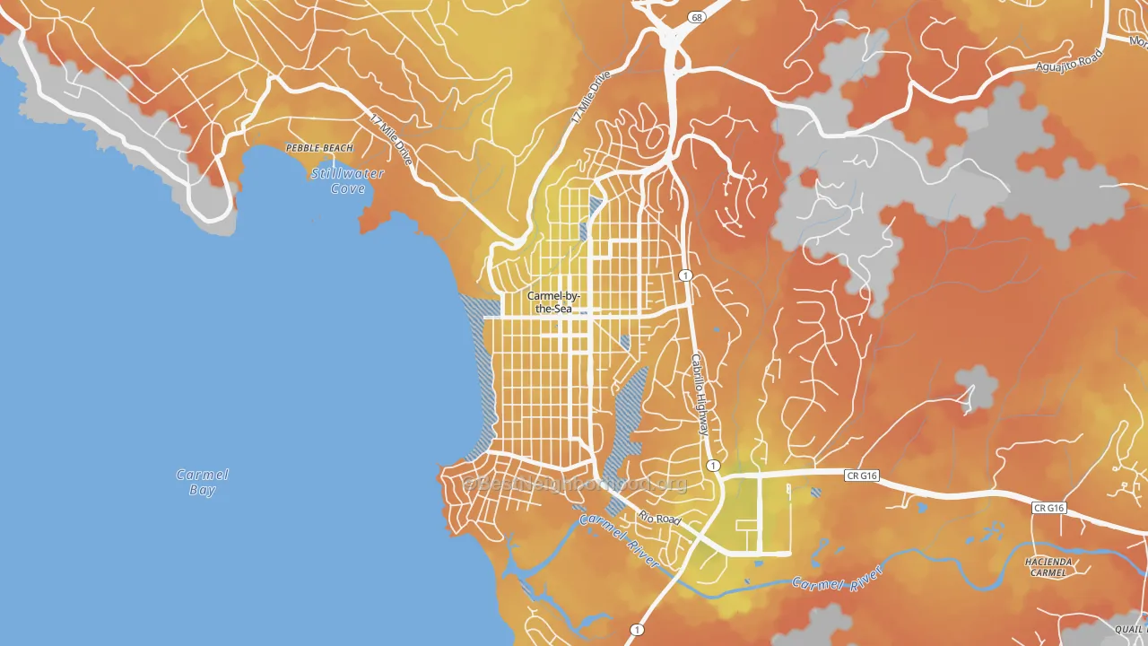 Bike Grade map of 93921, CA