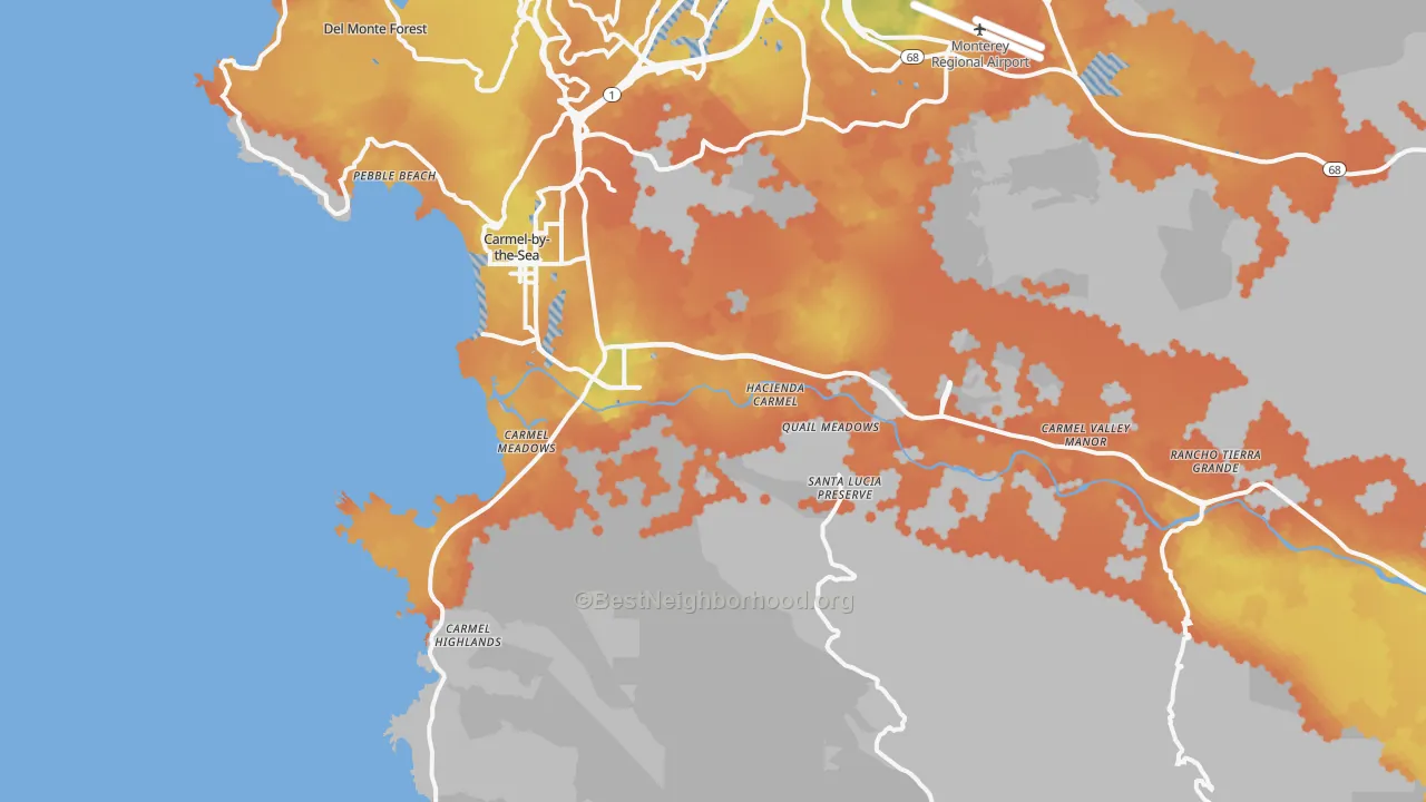 Bike Grade map of 93923, CA