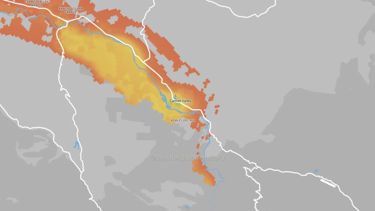 Bike Grade map of 93924, CA
