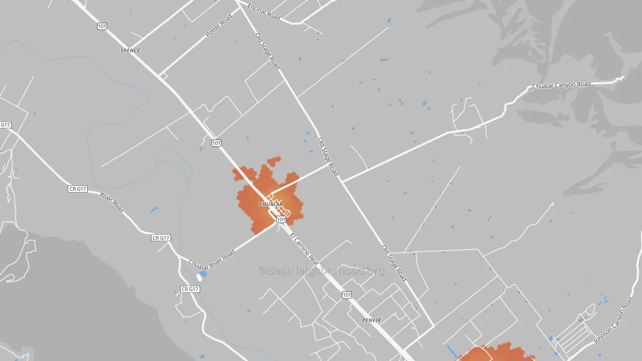 Bike Grade map of 93925, CA