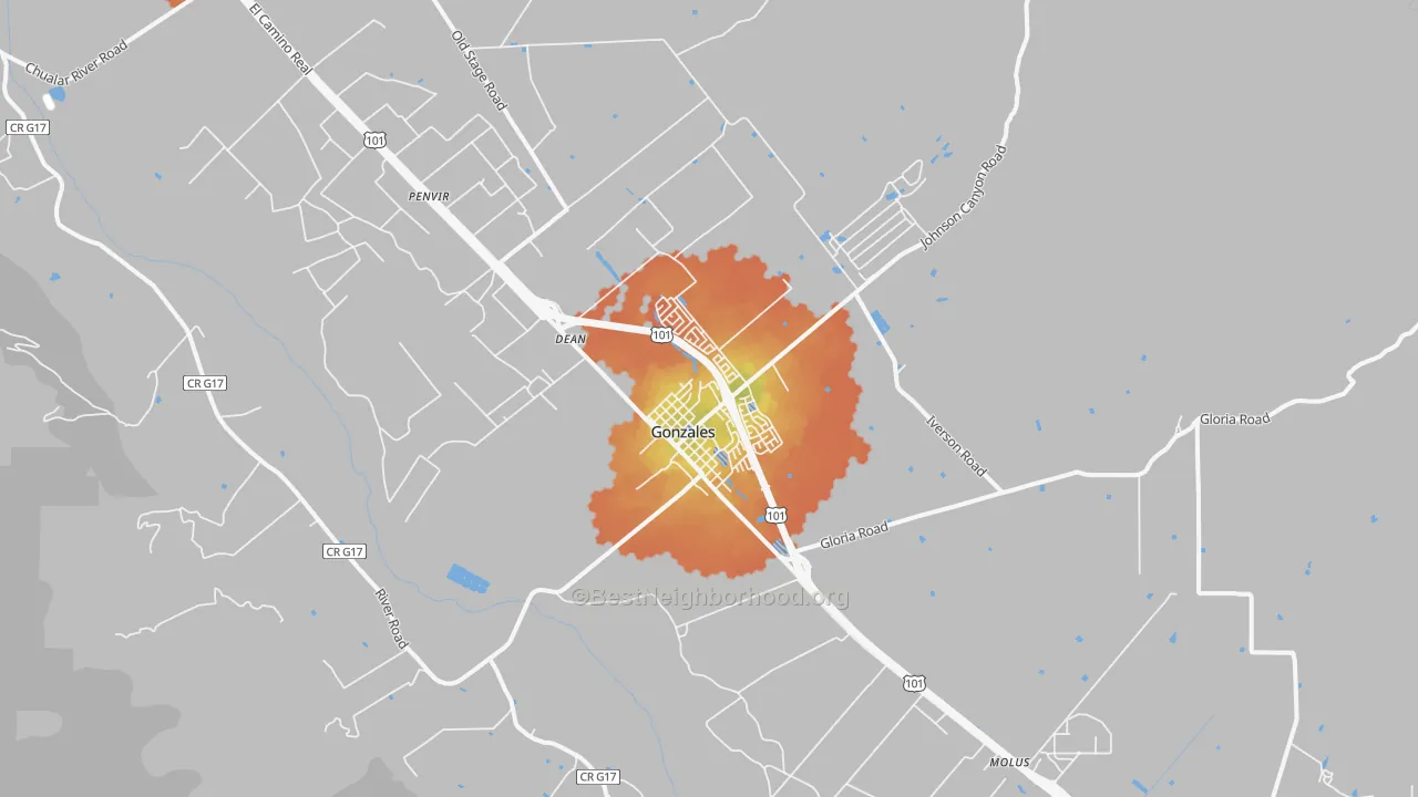 Bike Grade map of 93926, CA