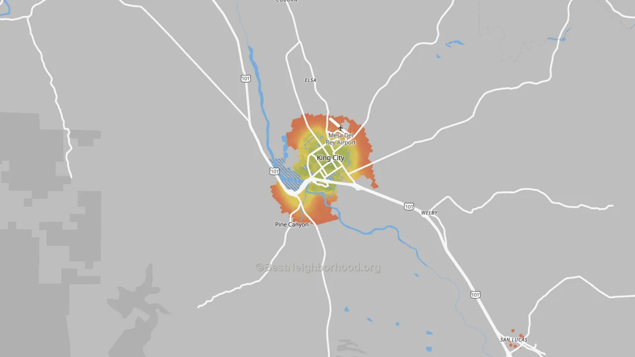 Bike Grade map of 93930, CA