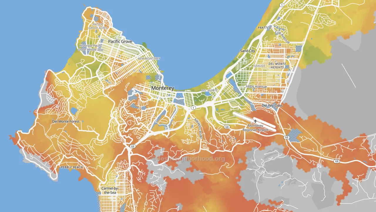 Bike Grade map of 93940, CA