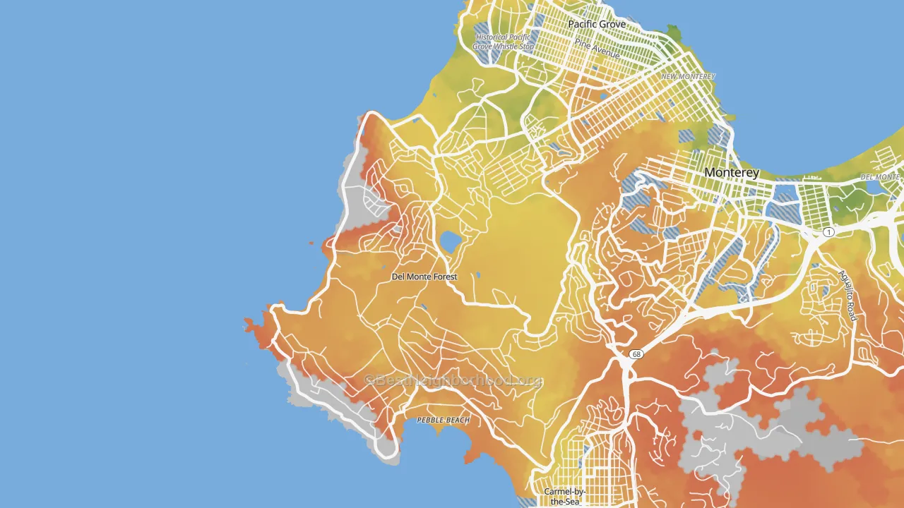 Bike Grade map of 93953, CA
