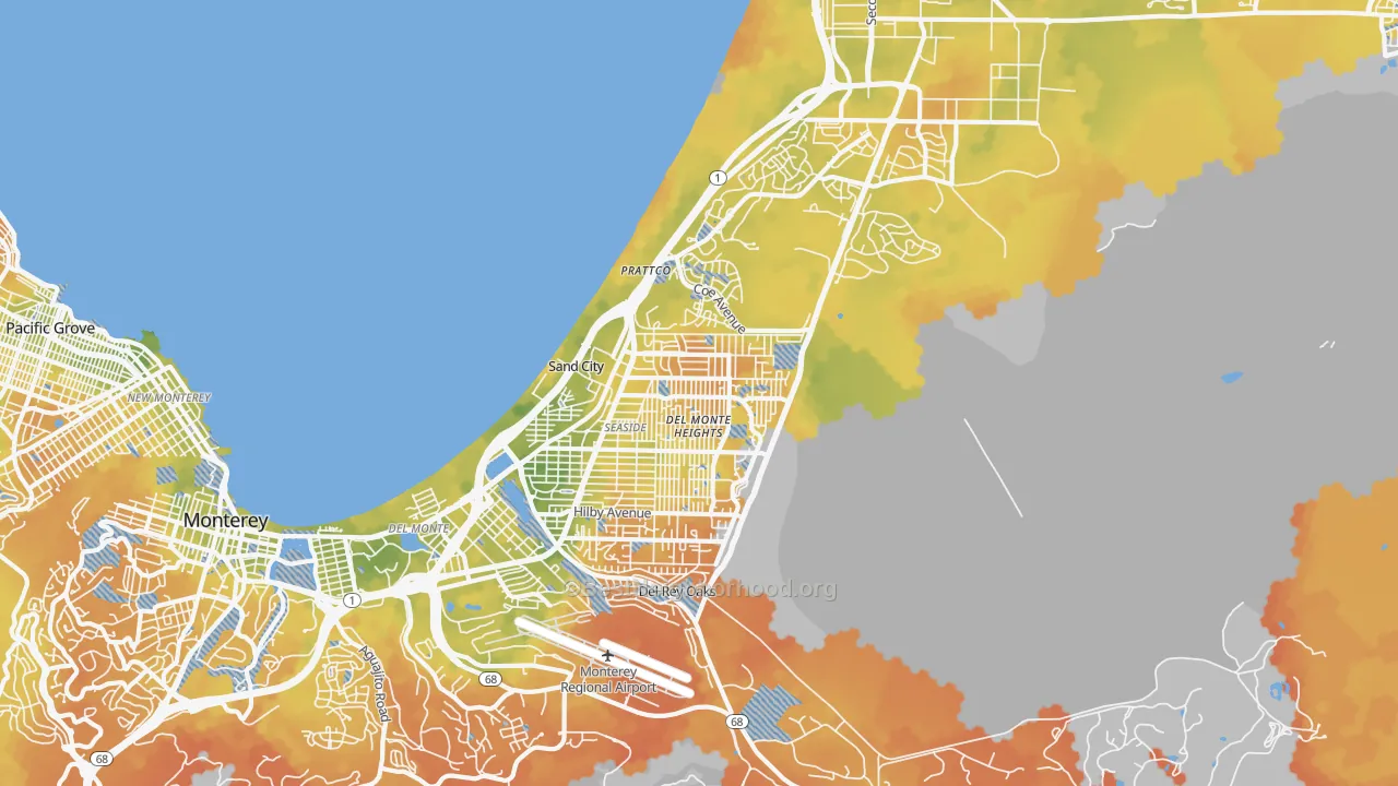 Bike Grade map of 93955, CA